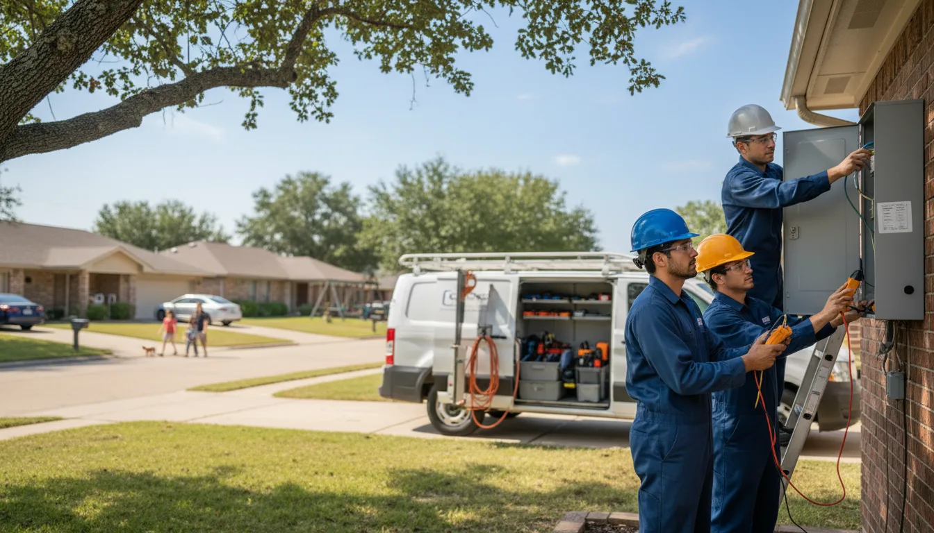 Certified electrician providing emergency electrical services in Mertens, TX